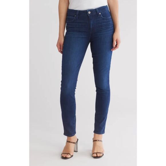 Paige Hoxton Ankle High Rise Skinny Dark Wash Blue Jeans 30 - Picture 1 of 9